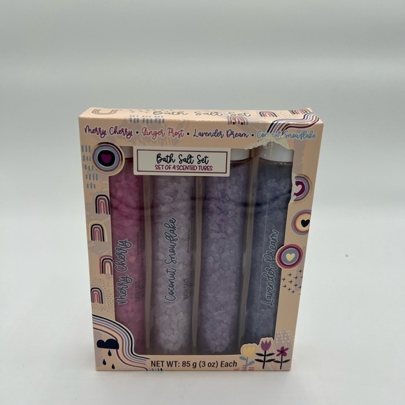 Bath salts set 4 scented tubes - Picture 2 of 8